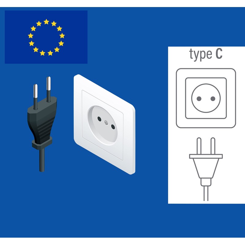 Euro Plug, Power Cable 2 m, Foot Switch