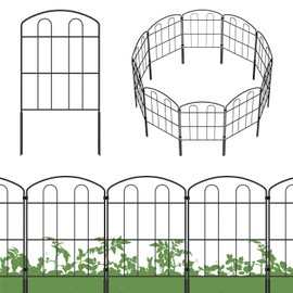 MOOACE Decorative Garden Fence 28 Pack, 24in (H) x30ft (L) RustProof Metal Landscape No Dig Fence, Wire Border Patio Bed Fencing, Ground Stake Animal Barrier for Rabbit Dog, Yard Outdoor Decor