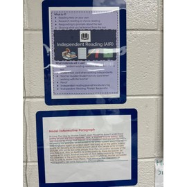 Fodeez Adhesive Wall Frames, Signs & Photo Frame Document Holder - 5-Pack, Non Acrylic Sign Holder 8.5 x 11 Sheet Protector, Certificate Holders, Non Magnetic Picture Frame, Letter Flyer Holder (Blue)