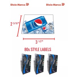 Dixie Narco, Vendo, Royal Vendors, USI & FSI (8) SODA VENDING MACHINE 12 oz "CAN"  Vend Labels (Flavor Strip) - VARIETY PACK
