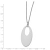 Solid Sterling Silver Polished Crystal Oval with 1 in ext