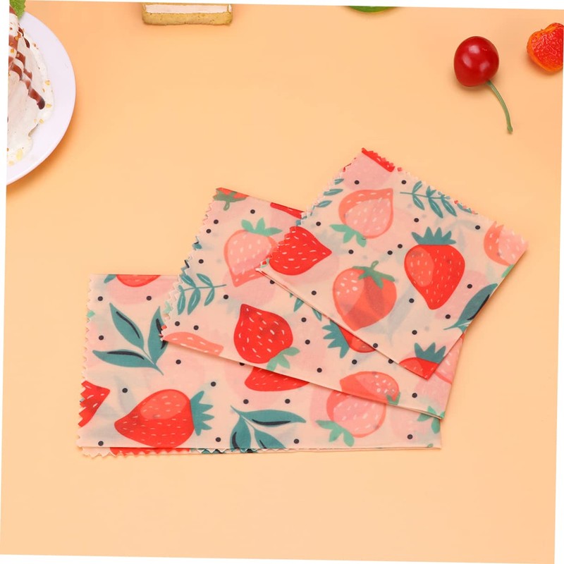 Mobestech 3pcs Beeswax Food Wraps Organic Cotton Food Preservation Cloths