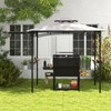Tangkula 11x5 FT Grill Gazebo with Side Awning, 2-Tier Barbecue