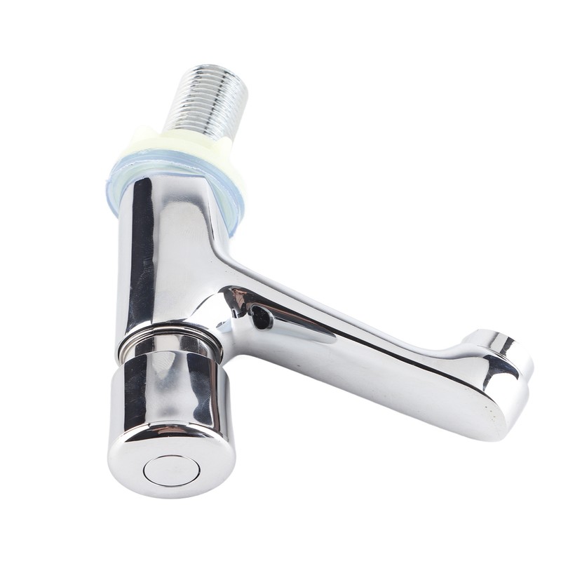 Public Ktchen Bathroom Chrome Plated Self Closing Water Saving Time