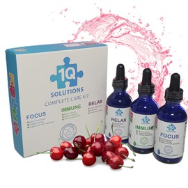 1Q Complete Care Kit for Kids | Immune + Cognitive & Attention + Calm & Restful Sleep | 100% Natural, Sugar Free, Vegan, Gluten Free & Non-GMO | 3 in 1