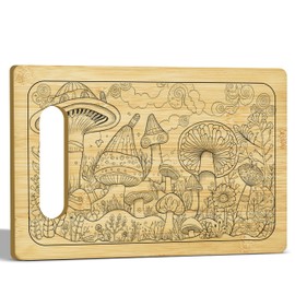 Mushroom Decor Cute Cutting Board Funny Cutting Board, Bamboo Cutting Boards Kitchen Decor, Housewarming Gifts Birthday Gifts for Friends -09