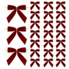 Meseey Velvet Ribbon Twist Tie Bows, 4 Inches, 24 Pieces,