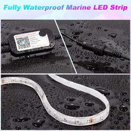 LED Boat Lights Strip 33FT, IP67 Marine LED Strip Pontoon Boat Light App Control, 12V RGB Waterproof Boat Interior Light, Night Fishing Lighting for Bass Boat, Kayak, Jon Boat, Cabin, Deck