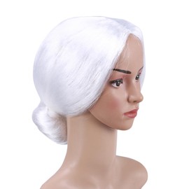 FRCOLOR peluca blanca para disfraz de anciana peluca de mujer de edad peluca blanca de anciana peluca de mujer vieja peluca de la abuela pelucas de anciana sombrerería anciano