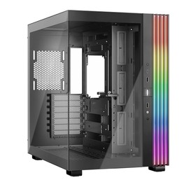 be quiet! Light Base 600 DX Black PC Case | Fully Windowed Front and Side Panel | Dual Chamber | ARGB LED Strip | Inverted and Horizontal Layout Customizable | BGW65