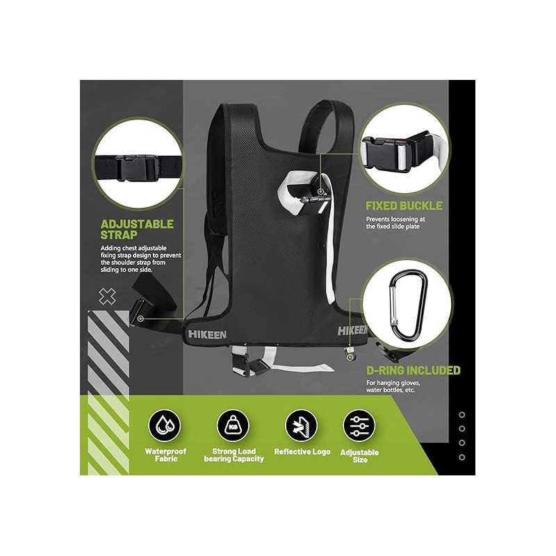 BOOSTEADY Ski Backpack Carrier Strap Harness with Pole&Boot Carry Ski