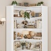 FACBOTALL Corner Bookshelf with Storage, 73.5" Tall Bookcase Shelf, White