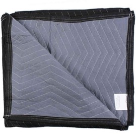 US Cargo Control Econo Deluxe Moving Blankets - 80 Inches Long By 72 Inches Wide - Black/Gray Polyester Material - Durable Protection During A Move Or While In Storage - 12 Pack