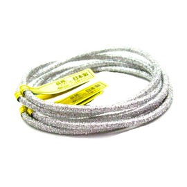 Made in Japan, Ring Rubber, Hair Ring, Rubber, Lurex, Fine Point, Set of 10, Patent No. 3560602 (Silver)