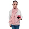 Women's Winter Pull-Through Faux Fur Scarf with Hidden Zipper Pocket