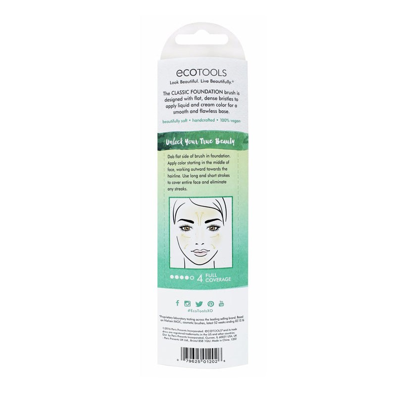 ECOTOOLS CLASSIC FOUNDATION BRUSH, ECOTOOLS FLAT FOUNDATION BRUSH