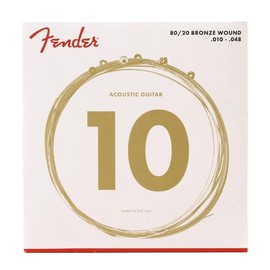 Fender 80/20 Bronze Acoustic Strings, Ball End, 70XL .010-.048 Gauges - 3-Pack