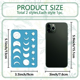 GORGECRAFT 2 Styles Star Earrings Making Template Moon Phase Jewelry Shape Templates Diamond Stencils Round Acrylic Cutting Stencil for Leather Bracelets Earrings Jewelry Making Diy Crafts 3.5 x 5.1