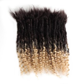 Loc Hair Extensions, Real Human Hair, Full Head Permanent Dreadlock Extensions, Suitable for Men and Women (20 strands 10inch 0.6cm, 613)