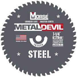 Morse Metal Devil CSM7254858FSC, Circular Saw Blade, Carbide Tipped, Steel Cutting, 7-1/4 inch, 1 Pack
