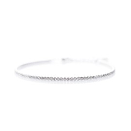 Lucoro Tennis Bracelet for Women, Sterling Silver, 925, Zirconia, Adjustable Length, 16-19 cm, Minimalist Women's Jewellery, Very Fine Bracelet, 1.8 mm Thickness, Sterling Silver, Cubic Zirconia
