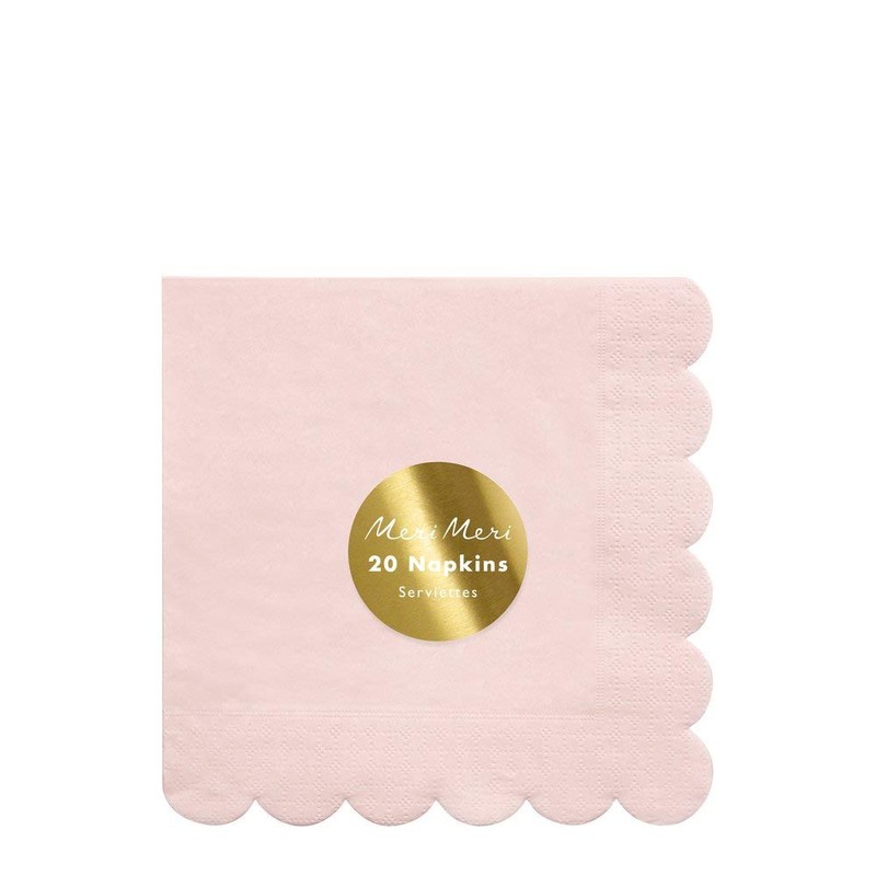 Meri Meri Disposable Paper Napkins (Pack of 20), Scalloped Edge,