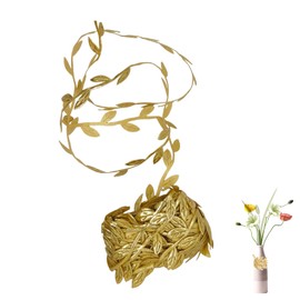 YAFIYGI Gold Leaf Ribbon 11 Yards Ancient Rome Greece Themed Decor Vine Ribbon Trim for Party Decorations DIY Craft Garland Wedding and Event Decoration Supplies