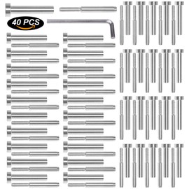 CKE 40 Pack Stainless Steel Invisible Receiver and Swage Stud End for 3/16 Inch Cable Railing, Deck Stair Threaded End Fitting for Wood & Metal Post