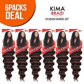 Harlem125 Synthetic Hair Braids Kima Braid Ocean Wave 20" (6-Pack, 27)