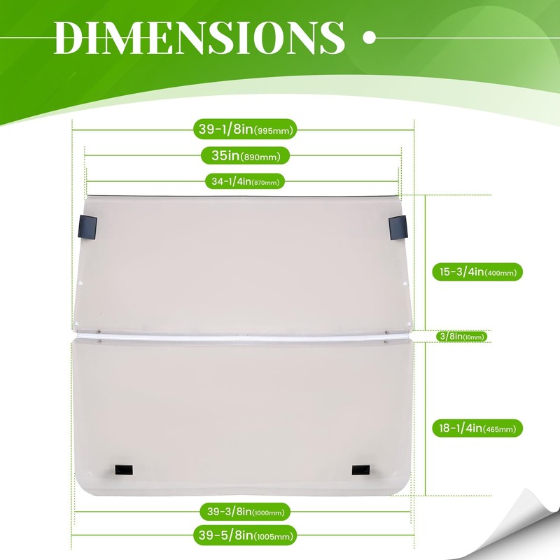 HECASA Tinted Windshield Compatible with 2000.5-Up Club Car DS Golf
