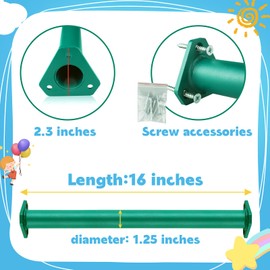 EISENSP 15 Set Metal Monkey Bars Ladder Rungs Set for Backyards Playground and Children Indoor and Outdoor Climbing Kit (16 Inch, Green)