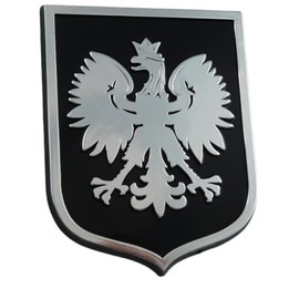 Poland Polska Eagle Black Chrome Plastic car Emblem Decal Sticker Crest PBC