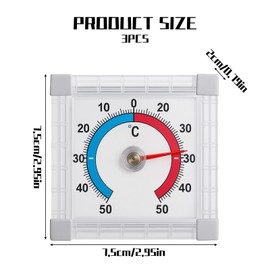 YceLon Pack of 3 Outdoor Thermometer for Windows, Weatherproof Window Thermometer, Outdoor Digital Thermometer with Accurate Temperature Measurement for Windows and Outdoor Use