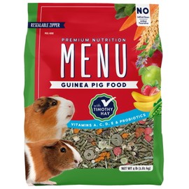Unbranded Menu Premium Guinea Pig Food Pellets Blend - Vitamin and Mineral Fortified, 4Lb