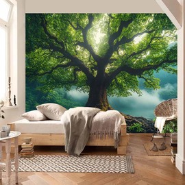 FENDROM Nature Green Misty Forest Tree Tapestry Large Landscape Tree Of Life 3D Print Jungle Scenery Tapestries Wall Hanging for Bedroom Living Room Dorm