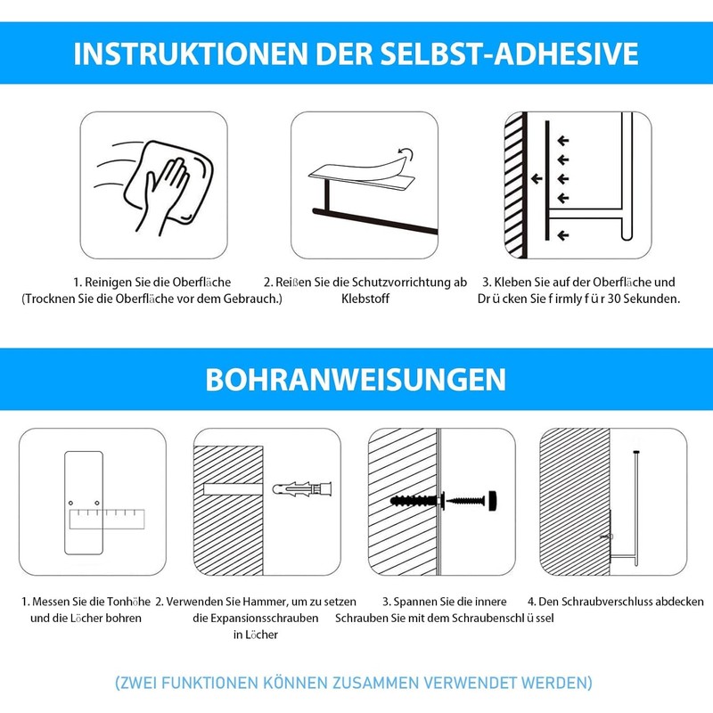 Deymogs Stainless Steel Kitchen Wall Roll Holder, No Drilling Required,