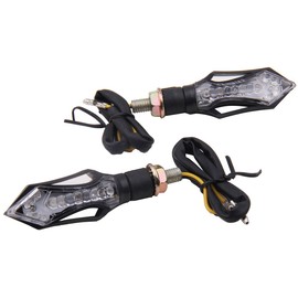 MotorToGo Black Clear Lens Turn Signals LED Lights Blinkers Indicators Compatible for Yamaha YZF600R