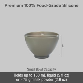 APPEARUS Small Silicone Mixing Bowl – 5 oz (150ml) – Food-Grade, Flexible, Heat-Resistant Facial Mask Mixing Bowl for Skincare and Spa Use (1 Pc) (Small, Dark Gray)