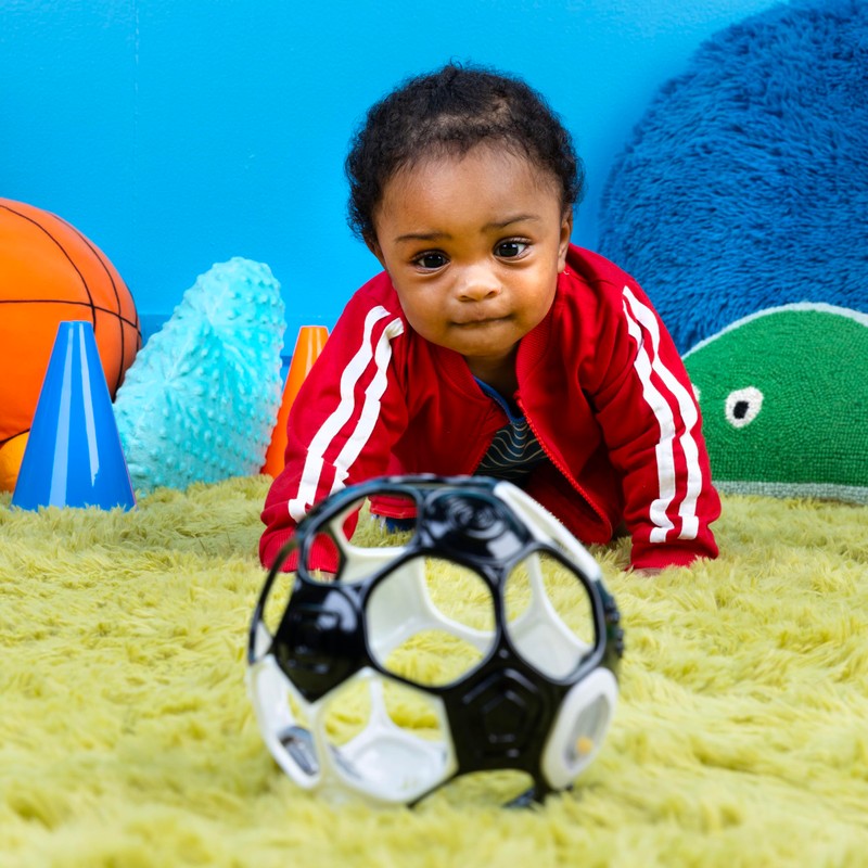 Bright Starts Oball Grippin' Goals Rattle Soccer Ball - Black