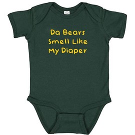 Campus Originals Packers Da Bears Smell Like My Diaper Funny Parents Gift Fan Baby Bodysuit (Newborn)