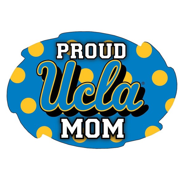 R and R Imports, Inc UCLA Bruins NCAA Collegiate Trendy Polka Dot Proud Mom 5" x 6" Swirl Decal Sticker