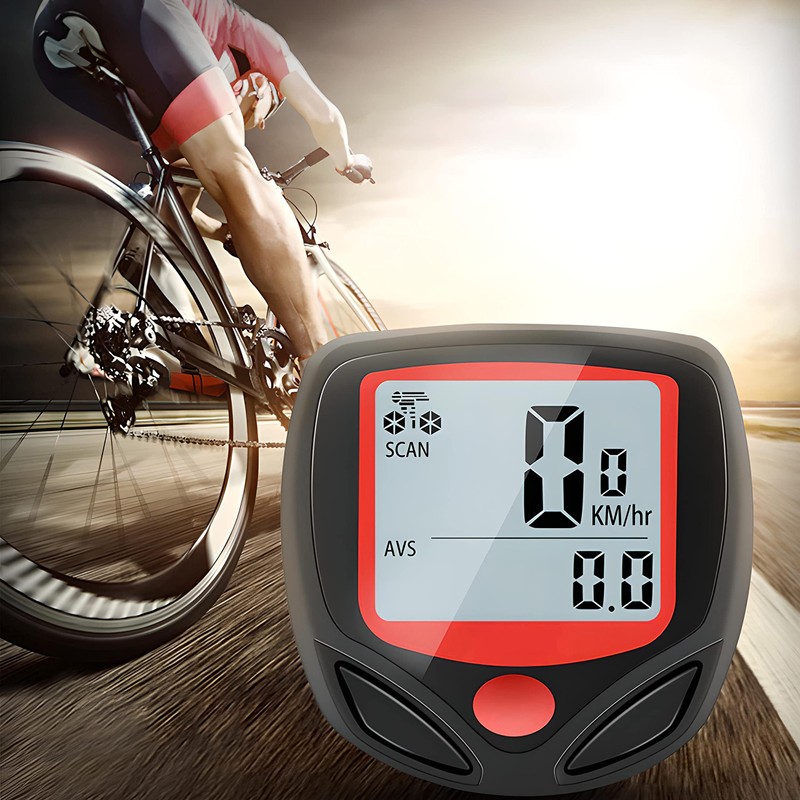 Bicycle Speedometer with 14 Functions, Bicycle Computer with Speedometer, Waterproof,