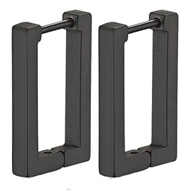 Caiyao 14K Gold Plated Stainless Steel Hypoallergenic Small Star Rectangle Heart Triangle Rhombus Square Horseshoe U Shape Huggie Earrings for Women Minimalist Lightweight Chunky Hoop Earrings, Metal, stainless steel