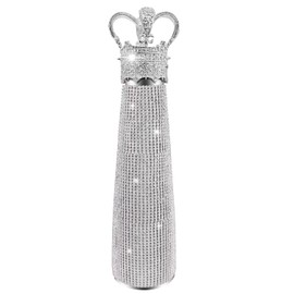 Ruinapleco Diamond Water Bottle Bling Rhinestone Stainless Steel Thermal Cup 17oz Queen Crown Vintage Insulated Water Bottle Gifts for Women (500ML), Silver