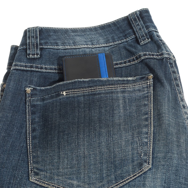 CKLT - portafolios de piel minimalista para hombre, Azul, Medium