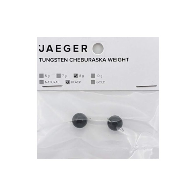 Jaeger Fishing Tungstengewichte für Wurmhaken zum Gummifischangeln Black Tungsten Cheburashka