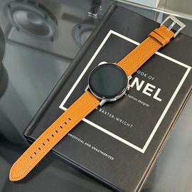 Triblanc Litchi Pattern Leather Watch Strap 20 mm 22 mm Fashionable Coloured Genuine Leather Quick Release Smartwatch Replacement Strap for Men and Women