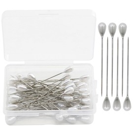 Paifeancodill Sewing Pins for Fabric - Pearl Headed, Straight, Glass, Quilting Pins for Dressmaker, Jewelry DIY Decoration Craft Project (White)
