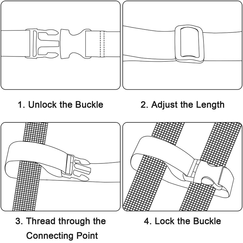 Wisdompro Luggage Strap, Suitcase Connecting Belt, Luggage Organizer, Bag Closing