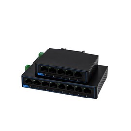PUSR 5 Ports Gigabit Ethernet Network Switch DC or Terminal Power Supply Plug and Play Supports Auto MDI/MDIX DIN Rail Installation and Desktop Placement Iron Housing USR-ES (100m 8 Ports)